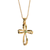 Necklace August Gold Cross Peridot