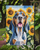 American English Coonhound in Sunflowers Garden Flag