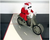 3D HOT ROD SANTA Christmas greeting card SANTA ON BIKE
