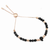 Black Spinel beads & Jet Swarovski crystals with skull Bracelet