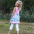 AnnLoren Girls Seashells & Swirls Dress & White Capri Leggings Boutique Set