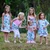 AnnLoren Girls Seashells & Swirls Dress & White Capri Leggings Boutique Set