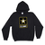 Pullover/Hooded Black Sweatshirt- Army Star