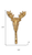 3" Gold Cast Iron Deer Stag Wall Hook