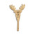3" Gold Cast Iron Deer Stag Wall Hook