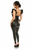Lavish Black Patent Underwire Bustier Top w/Removable Ruffle Sleeves