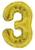 Gold #3 Mylar Balloon