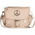 Retro Messenger Bag With Peace Emblem - Khaki
