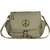 Retro Messenger Bag With Peace Emblem - Khaki