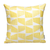 18" Yellow and White Geometric Cotton Throw Pillow With Embroidery