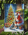 Australian Cattle Dog and Santa Claus Garden Flag
