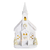 Lighted Figurine Church Snow Wreath 9.5H