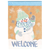 Flag Snowman Welcome Burlap