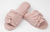 Women's Indoor Twist Ribbon Plus Open Toe House Slippers