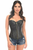 Lavish Wet Look Overbust Corset with Zipper