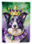 Border Collie King of Mardi Gras Garden Flag