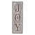 19" X 6" Gray and Brown Handcrafted Joy Metal Wall Decor