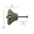 Set of Six Gray Ceramic Drawer Pull Knobs