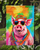 Hippie Animal Pig Garden Flag