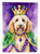 Goldendoodle King of Mardi Gras Garden Flag