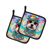 Bichon Frise Hippie Dawg Pair of Pot Holders