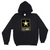 Pullover/Hooded Black Sweatshirt- Army Star -Medium