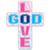 Sticker Multi Color Cross Love God
