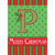 Merry Christmas Monogram Burlap Garden Flag