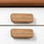 Set of Two Brown Teak Wood Drawer Pull Knobs