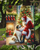 Great Pyrenees and Santa Claus Garden Flag
