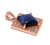 Square-Shaped Natural Stone Pendant in Sterling Silver