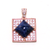 Square-Shaped Natural Stone Pendant in Sterling Silver