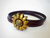 Silver/Brass Flower Leather Bracelet