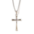 Silver Plated Cross With Heart Stone Necklace