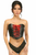 Lavish Faux Leather with Red Lace-Up Bustier