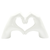 4" White Resin Heart Hands Tabletop Sculpture