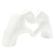 4" White Resin Heart Hands Tabletop Sculpture