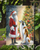 Borzoi and Santa Claus Garden Flag