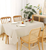 Ivory PEVA Vinyl Tablecloth With Flannel Backing Table Cover