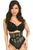 Top Drawer Fishnet & Faux Leather Steel Boned Mini Cincher with Clasps