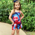 AnnLoren Big Little Girls Shorts Jumpsuit Summer One Piece Outfit