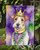 Fox Terrier King of Mardi Gras Garden Flag