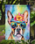 Boston Terrier Hippie Dawg Garden Flag
