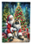 Keeshond and Santa Claus Garden Flag