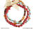Bracelet Triple Turqoise Burgundy Beads