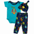 AnnLoren Baby Boys Layette Space Ship Onesie Pants Cap 3piece Gift Set