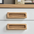 Set of Two Brown Teak Wood Drawer Pull Knobs