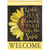 Sunflower Welcome Wild Like Flag Burlap