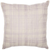 20" Ivory Check Cotton Blend Throw Pillow With Embroidery