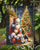 Beagle and Santa Claus Garden Flag